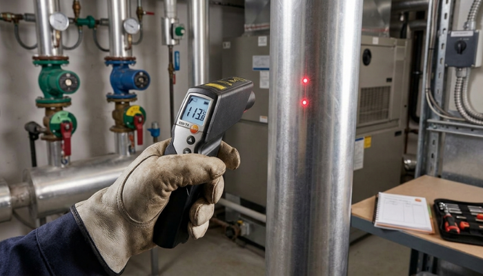 Testo 830-T4 Çift Lazerli Kızılötesi Termometre ile HVAC Ölçümü